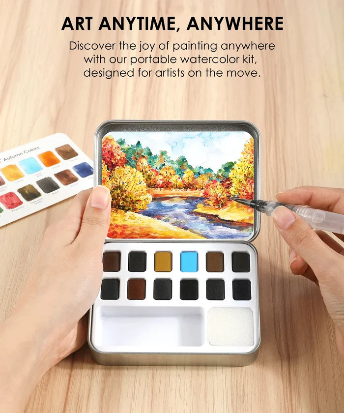 Autumn Co Watercolor Set of 12 with Brush