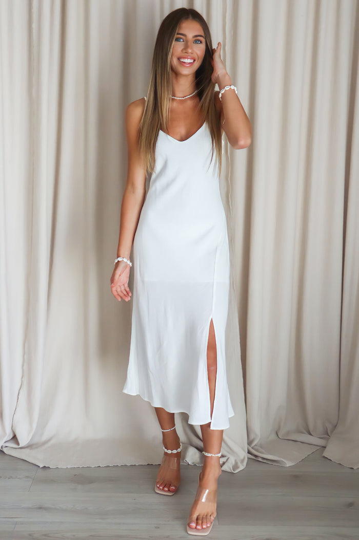 Baley Midi Dress - White - Runway Goddess