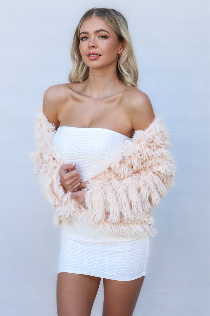 Bambi Faux Fur Jacket - Blush Pink - Runway Goddess