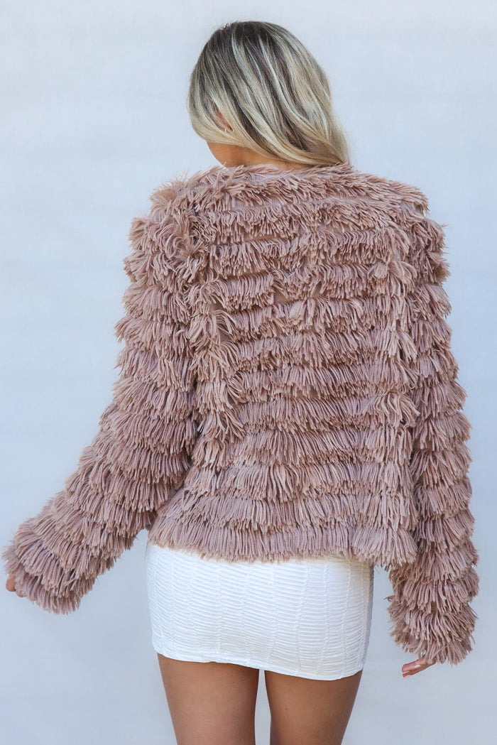 Bambi Faux Fur Jacket - Chocolate - Runway Goddess