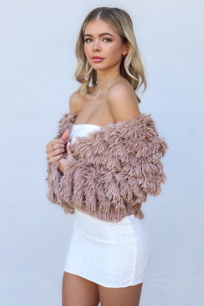 Bambi Faux Fur Jacket - Chocolate - Runway Goddess