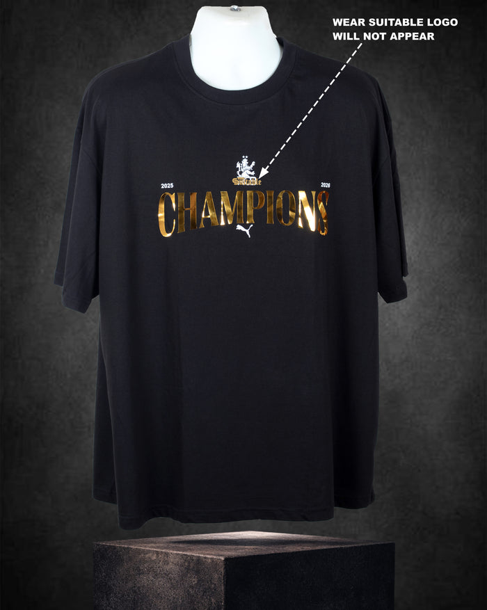 BENGALURU CHAMPIONS TSHIRT 2026 BLACK EDITION