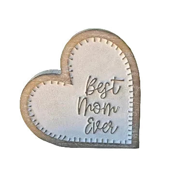Best Mom Carved Heart