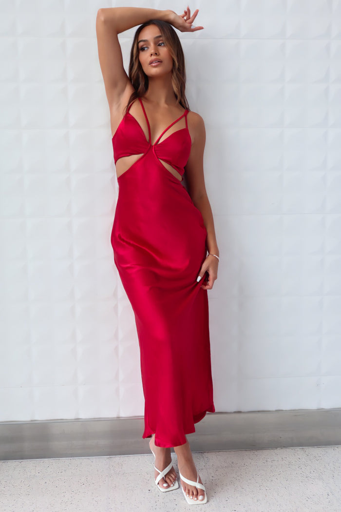 Bethany Maxi Dress - Red - Runway Goddess