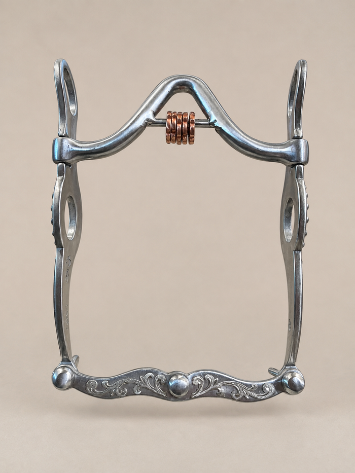 BIT - CE02 - Classic Equine Foundation Shank Cowhorse Bit with Slope Port Roller