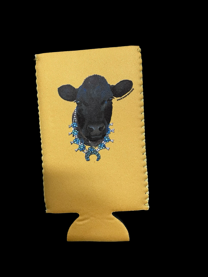 Black Steers Cheers Skinny Can cooler