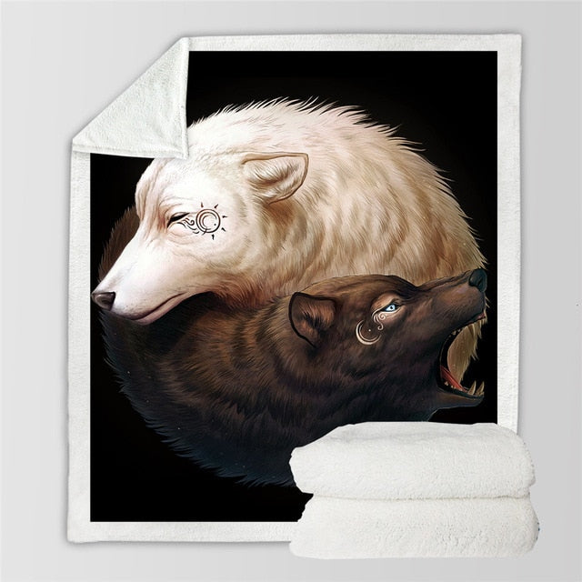 Yin Yang Black / Sherpa 228cmx228cm