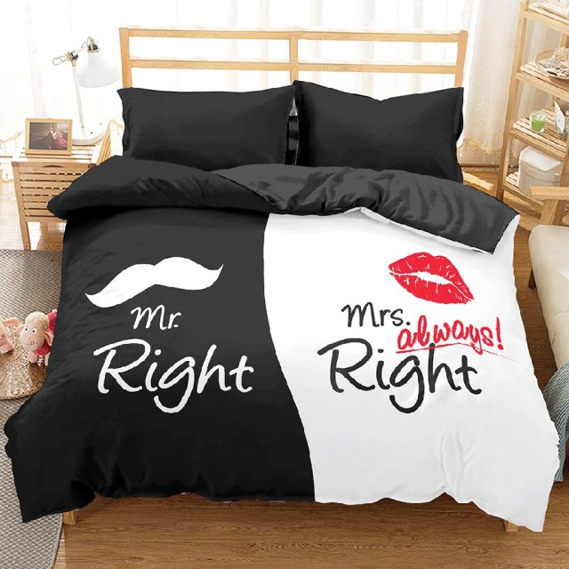 Black＆White Lovers Bedroom Bedding Sets