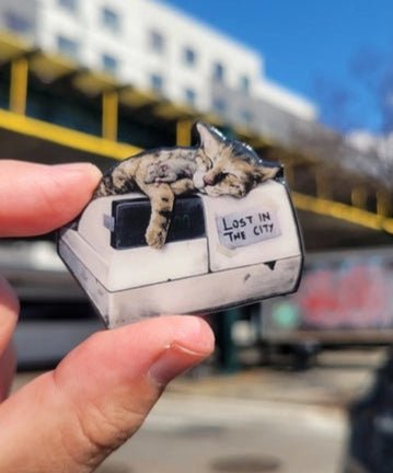 Bodega Cat Metallic Pin