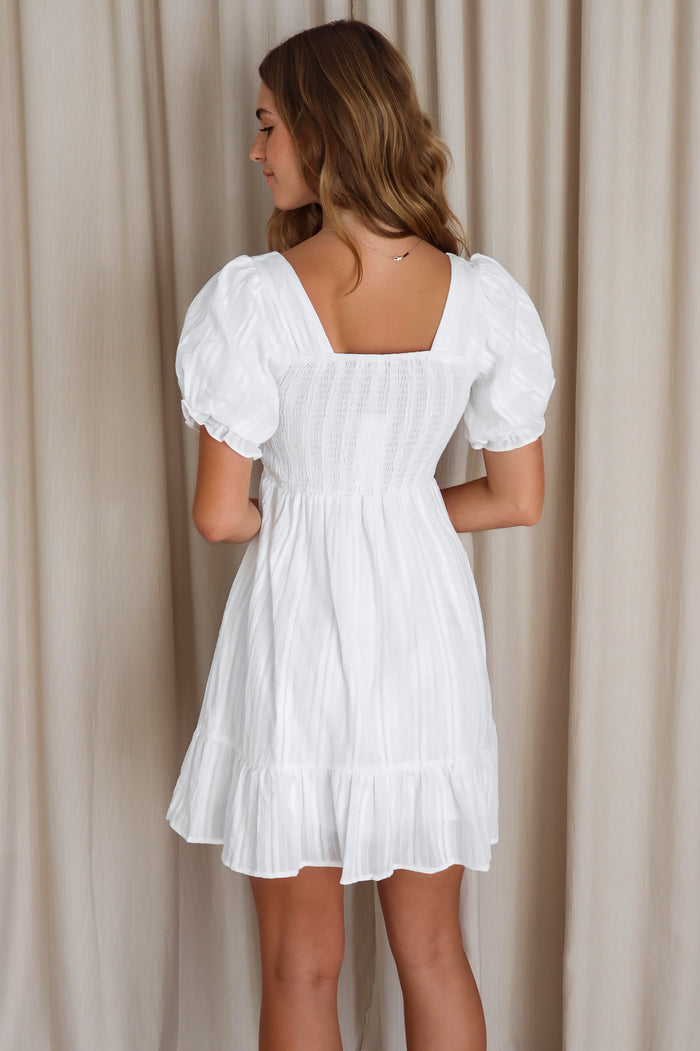 Bonnie Mini Dress - White - Runway Goddess