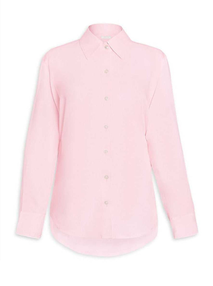 Brizo Twill Button Down Blouse - Soft Pink - AMARIS