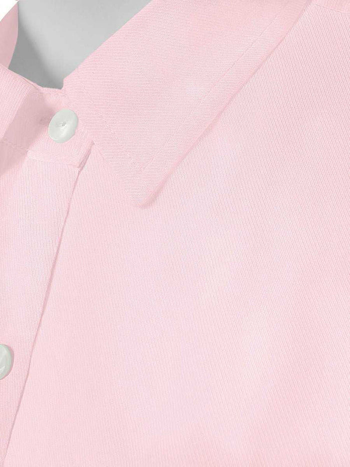 Brizo Twill Button Down Blouse - Soft Pink - AMARIS