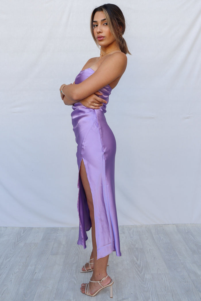 Carissa Midi Dress - Lilac - Runway Goddess