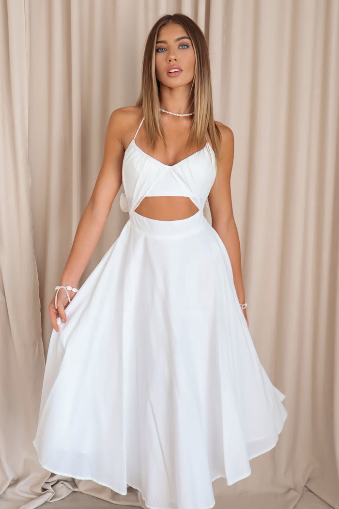 Carly Midi Dress - White - Runway Goddess