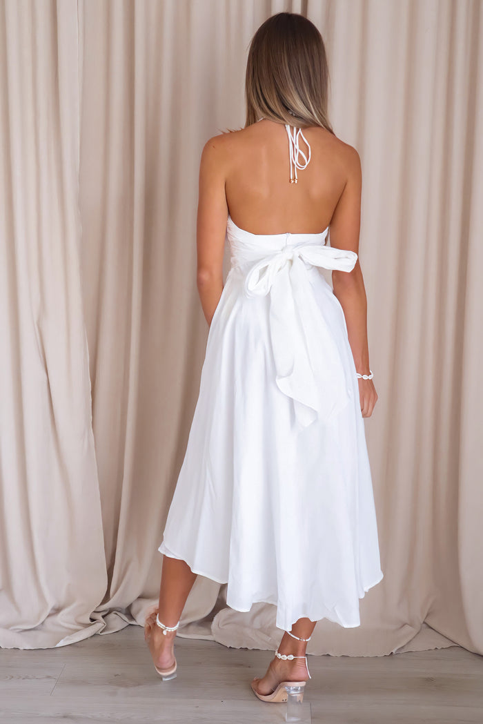 Carly Midi Dress - White - Runway Goddess