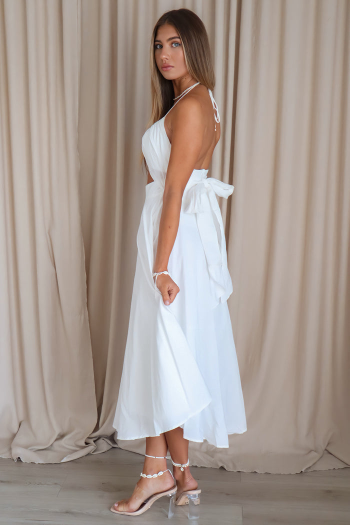 Carly Midi Dress - White - Runway Goddess