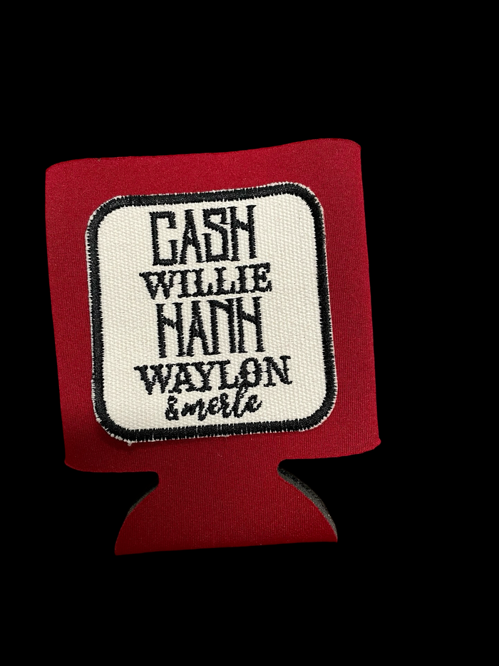 Cash Willie Hank Waylon & Merle Red Can cooler