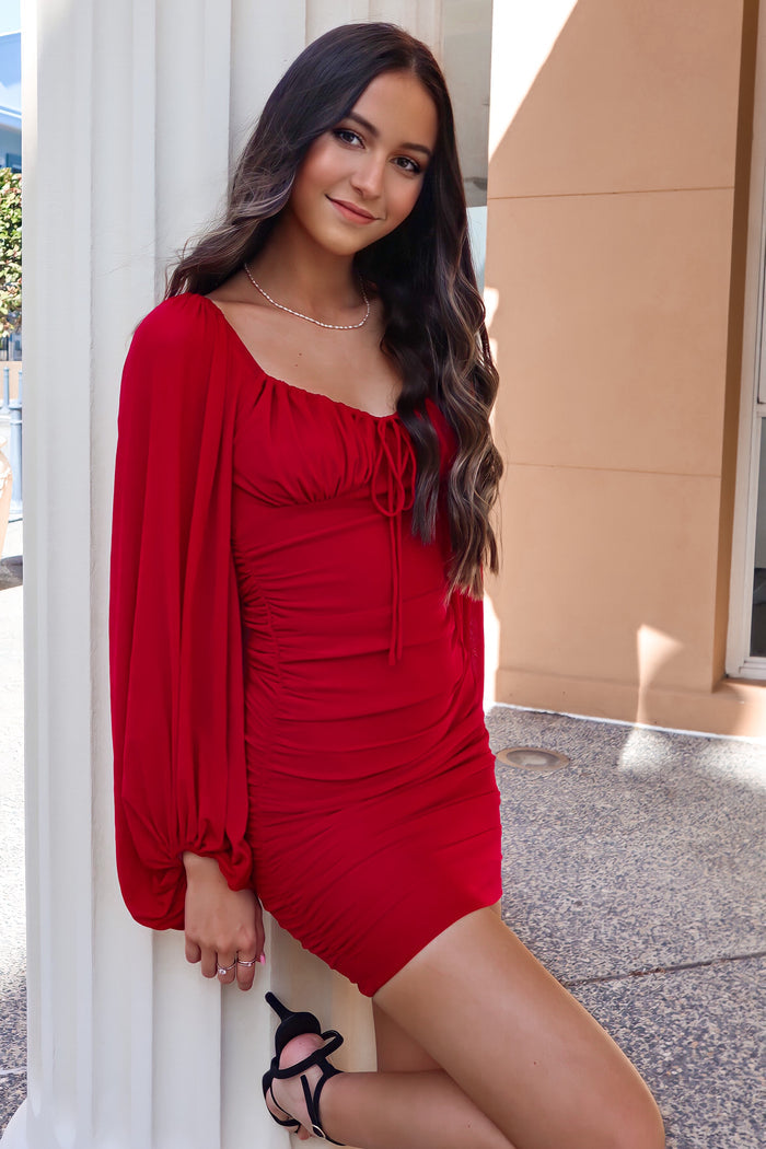 Cassia Dress - Red - Runway Goddess