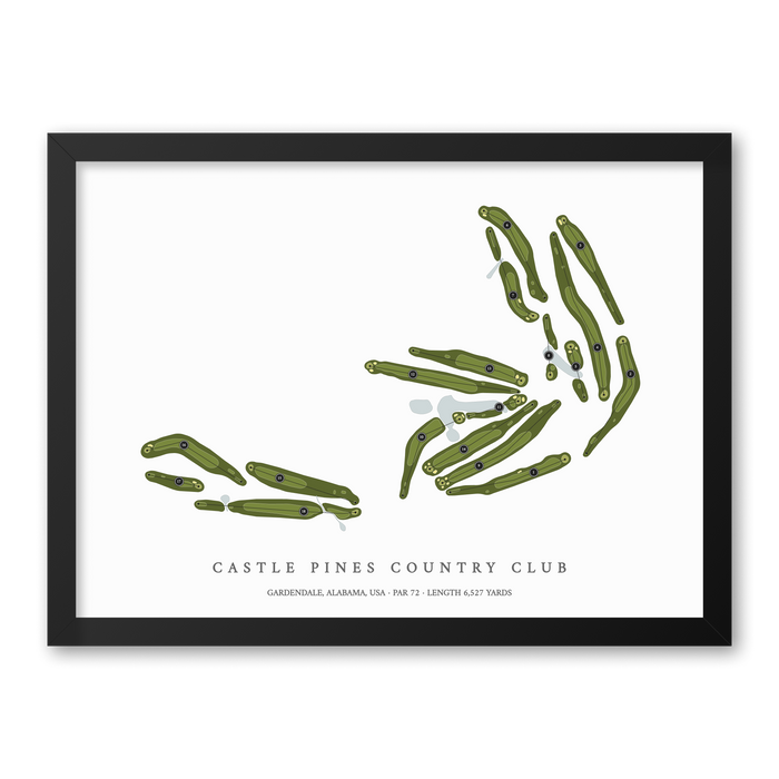 Castle Pines Country Club | Golf Course Map | Black Frame