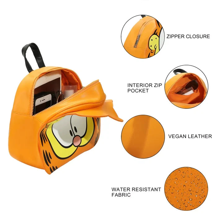 Character Head Orange 9" Adult Mini Novelty Backpack