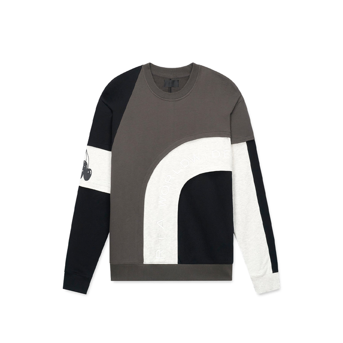 CHARLES Sweatshirt 'Black Grey Patchwork'