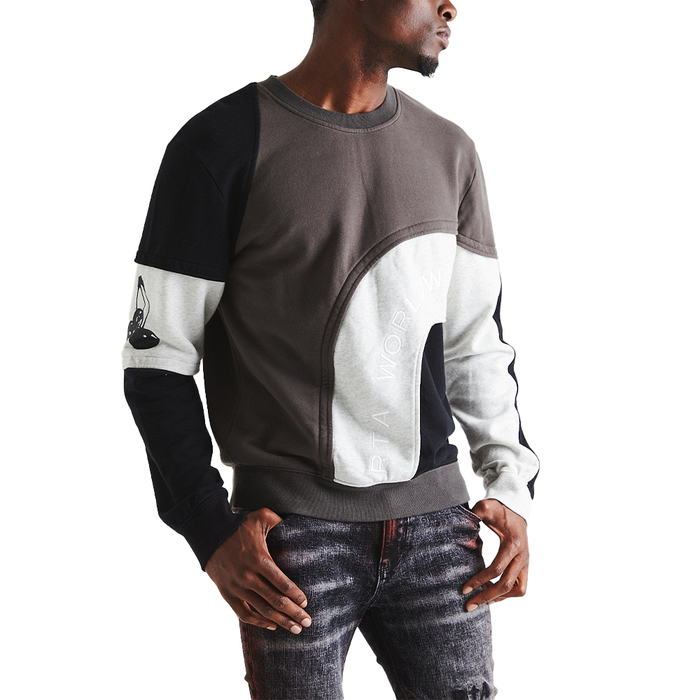 CHARLES Sweatshirt 'Black Grey Patchwork'