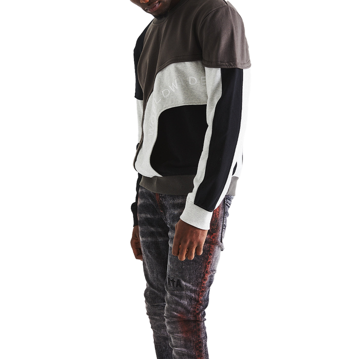 CHARLES Sweatshirt 'Black Grey Patchwork'