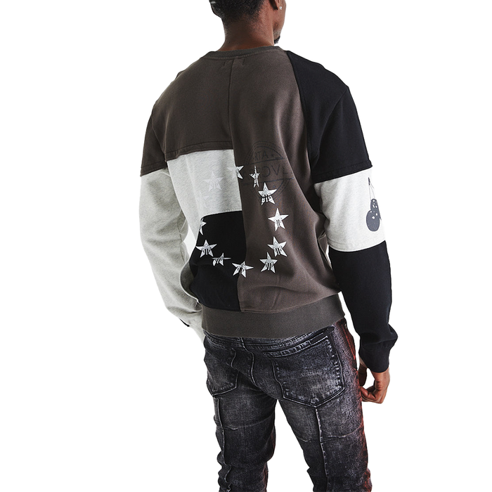 CHARLES Sweatshirt 'Black Grey Patchwork'
