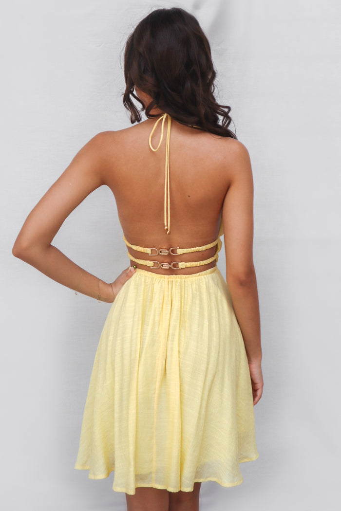 Cherish Mini Dress - Yellow - Runway Goddess