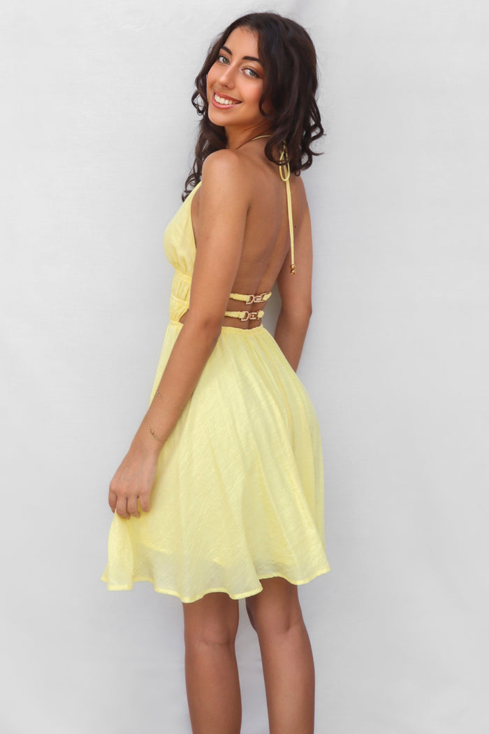 Cherish Mini Dress - Yellow - Runway Goddess