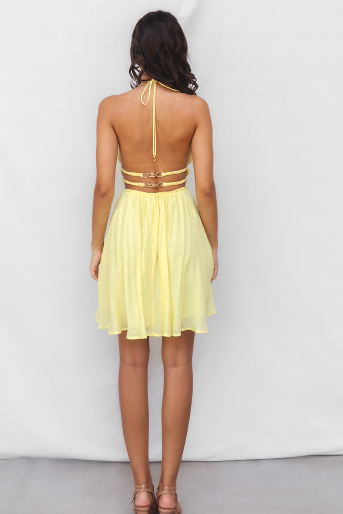 Cherish Mini Dress - Yellow - Runway Goddess