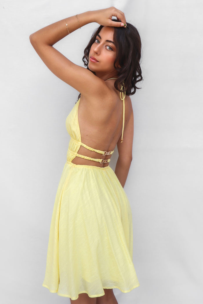 Cherish Mini Dress - Yellow - Runway Goddess