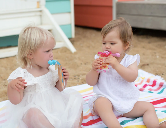 Cherub Baby Silicone Food Pouch Soft Spouts 2PK - Peach/Blush