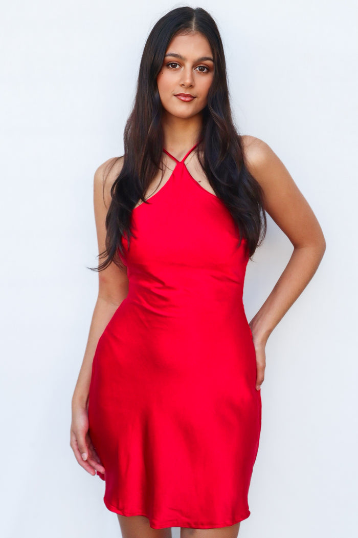 Cheryl Mini Dress - Red - Runway Goddess