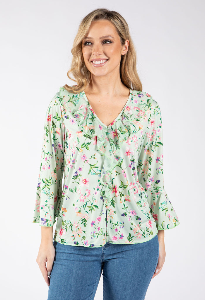 Chitel Ruffle V-Neck Blouse