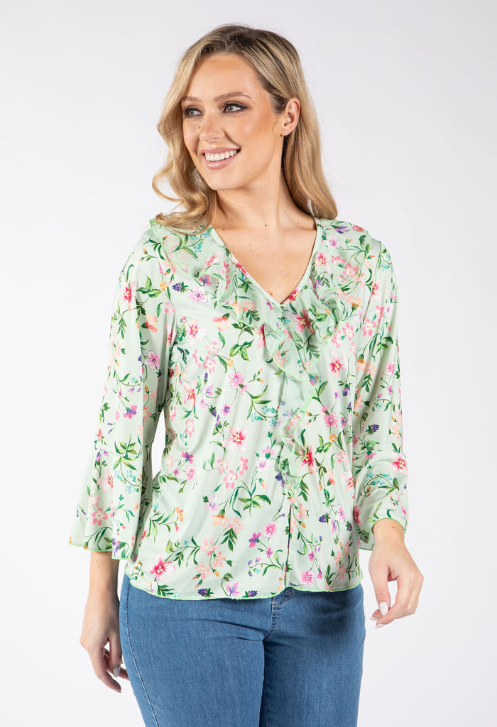 Chitel Ruffle V-Neck Blouse
