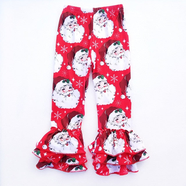 Christmas Printed Milk Silk Baby Bell Bottoms