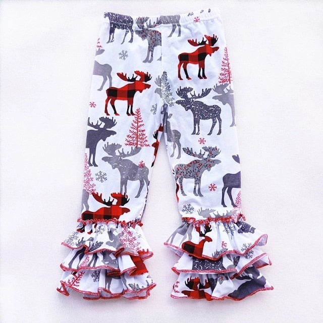 Christmas Printed Milk Silk Baby Bell Bottoms