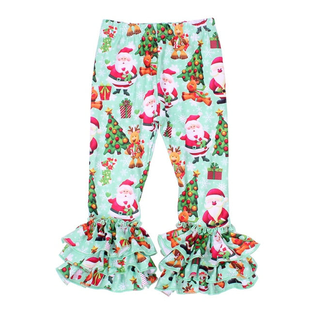 Christmas Printed Milk Silk Baby Bell Bottoms