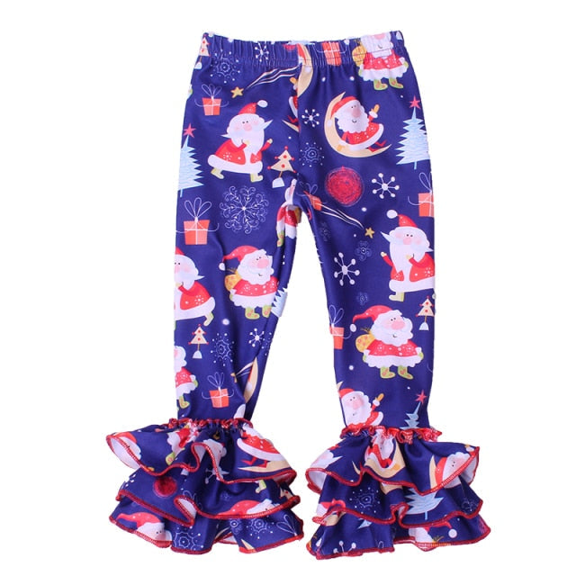 Christmas Printed Milk Silk Baby Bell Bottoms