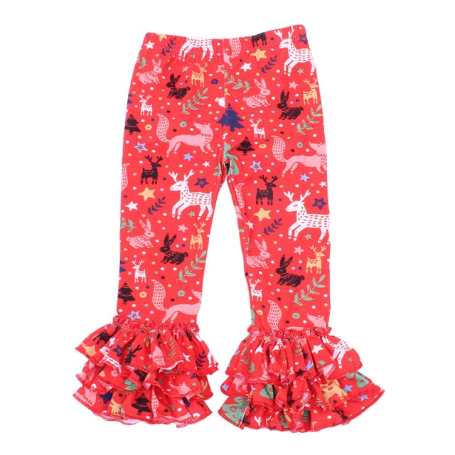 Christmas Printed Milk Silk Baby Bell Bottoms