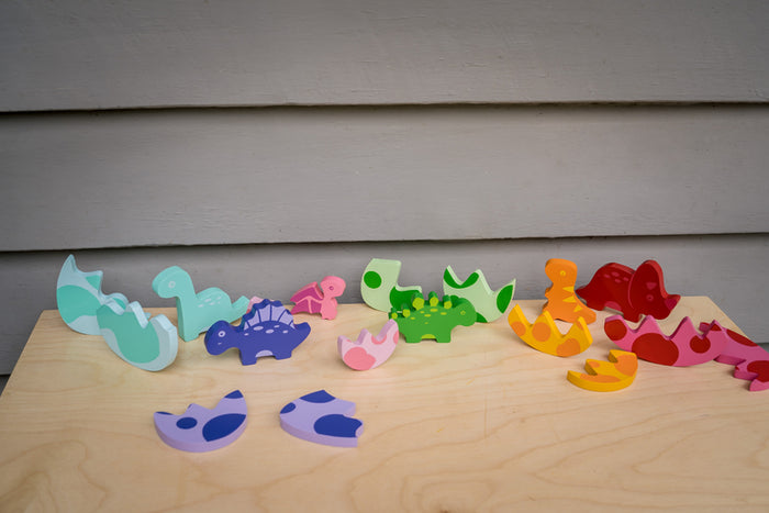 Chunky Wooden Puzzle - Egg & Dino