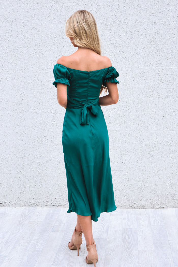 Claudia Midi Dress - Forest Green - Runway Goddess