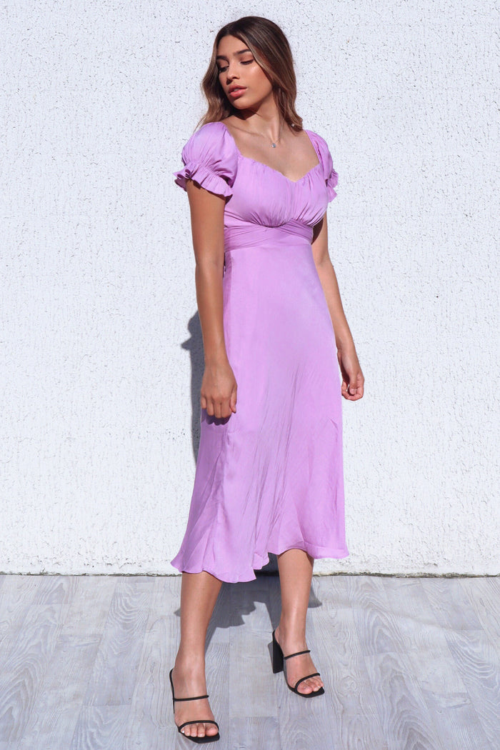 Claudia Midi Dress - Lilac - Runway Goddess