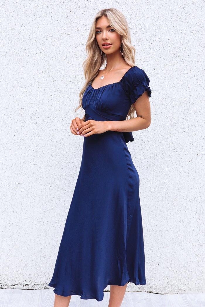 Claudia Midi Dress - Navy - Runway Goddess