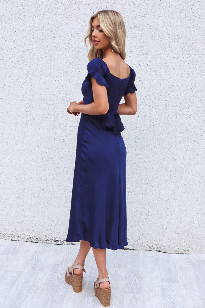 Claudia Midi Dress - Navy - Runway Goddess