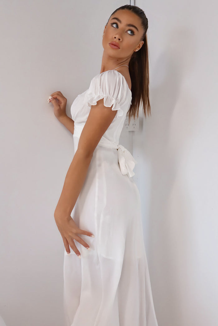 Claudia Midi Dress - White - Runway Goddess