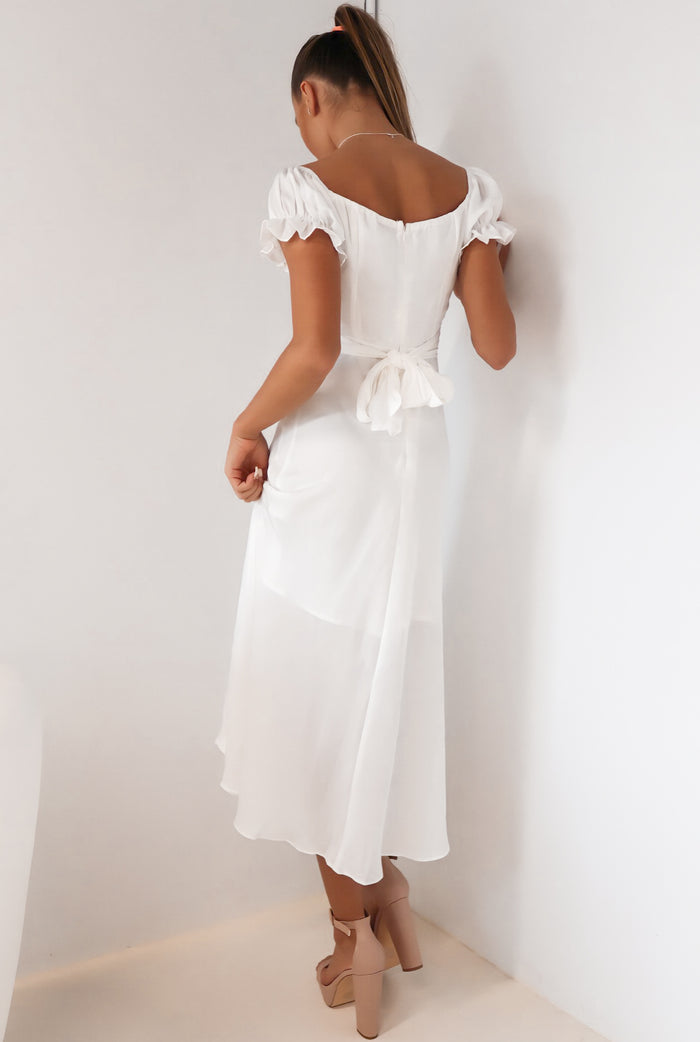 Claudia Midi Dress - White - Runway Goddess