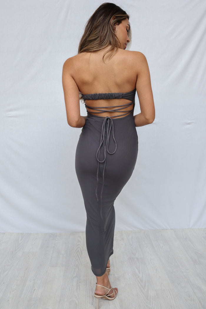 Cobi Midi Dress - Grey - Runway Goddess