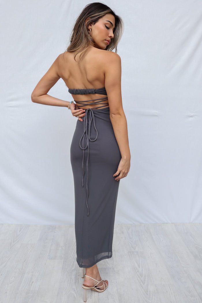 Cobi Midi Dress - Grey - Runway Goddess